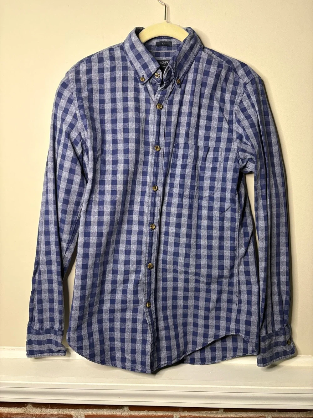 J. Crew Slim Fit Blue Check Button-Down Shirt